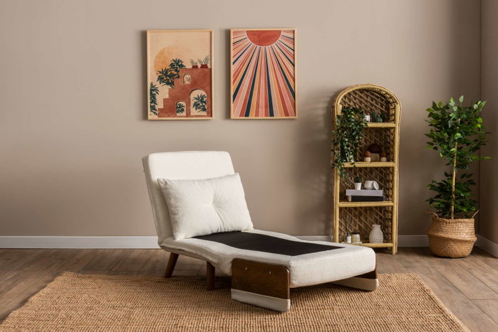 Atelier Del Sofa Cosmo Single - Teddy Fabric-White